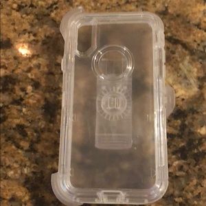 Shock proof clear case with belt clip for iPhone